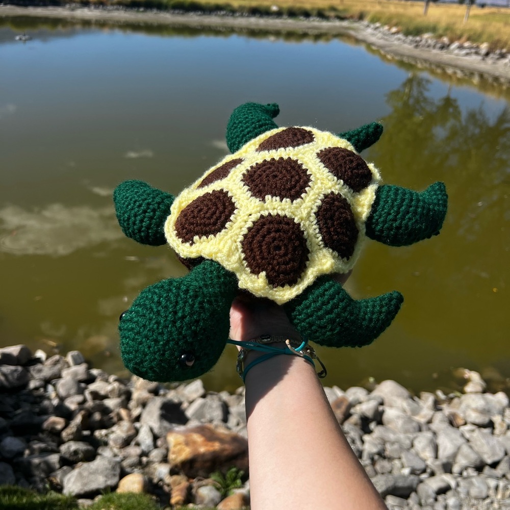 Hand Crocheted Serenity the Sea Turtle Stuffed Animal Plushie!